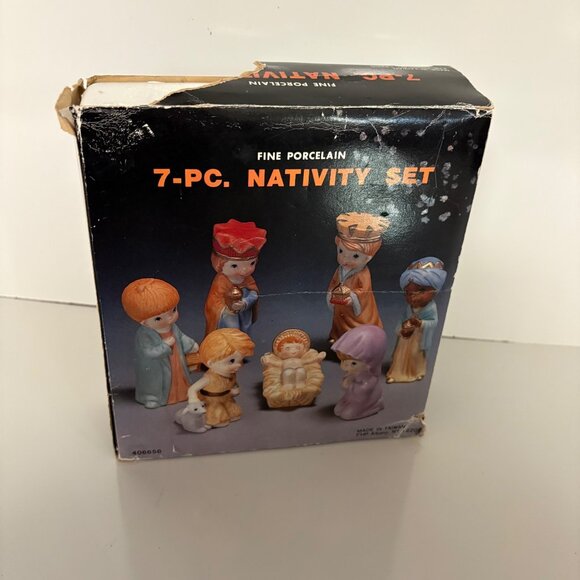7-Pc Porcelain Nativity Set Holy Family and Wise Men Figurines Original Box - Picture 9 of 9
